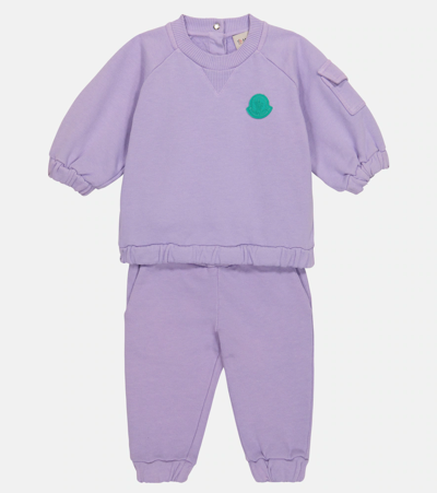 Shop Moncler Baby Sweatshirt And Sweatpants Set In Lilac