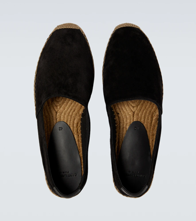 Shop Saint Laurent Suede Espadrilles In Nero