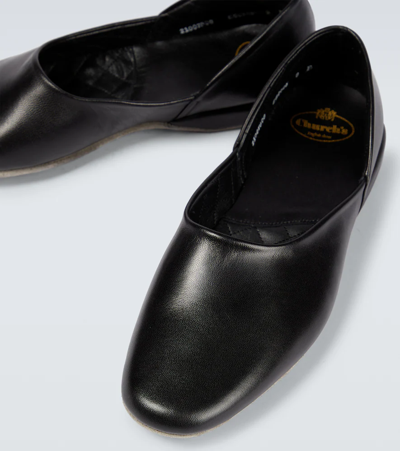 Shop Church's Jason Leather Slippers In Black