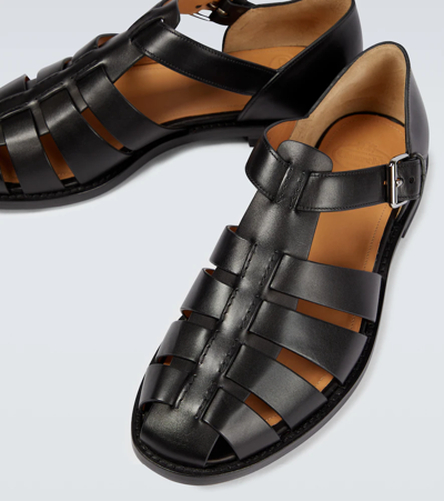 Shop Church's Strapped Leather Sandals In Black