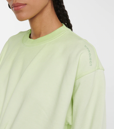 Shop Y/project Cotton Sweatshirt Dress In Lime Green