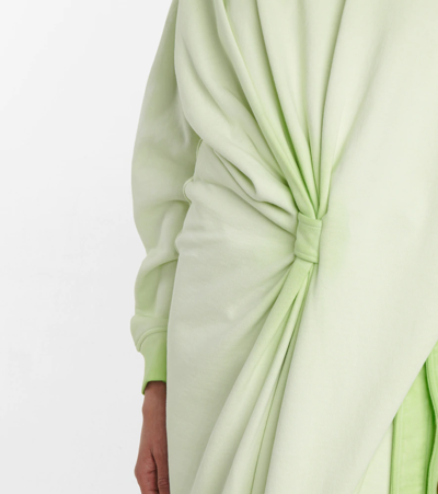 Shop Y/project Cotton Sweatshirt Dress In Lime Green