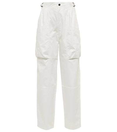 Isabel Marant Ferima High-rise Tapered Cotton Pants In Ecru