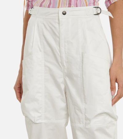 Isabel Marant Ferima High-rise Tapered Cotton Pants In Ecru