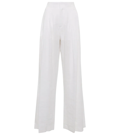 Shop Chloé Wide-leg Linen Voile Pants In White