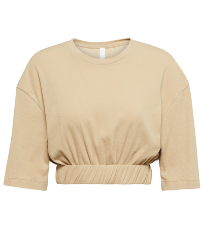 Shop Dion Lee Cropped Cotton T-shirt In Sand Dollar