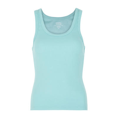Shop Colorful Standard Turquoise Ribbed Stretch-cotton Tank