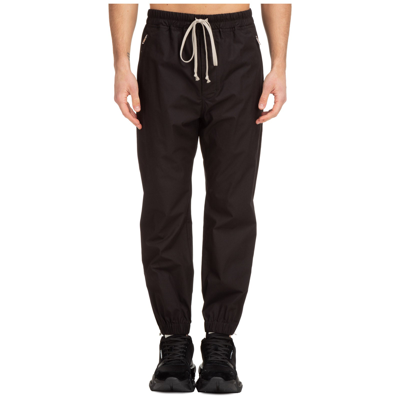 Shop Rick Owens Straight Leg Drawstring Trousers In Black