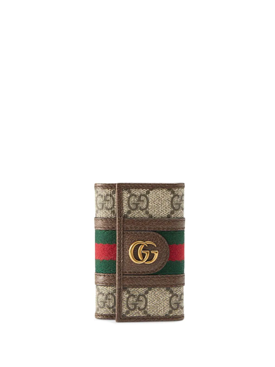 Shop Gucci Ophidia Key Case In Neutrals