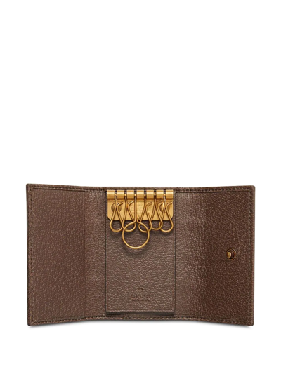 Shop Gucci Ophidia Key Case In Neutrals