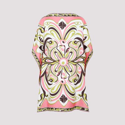 Shop Emilio Pucci Silk Printed Dress In Pink &amp; Purple