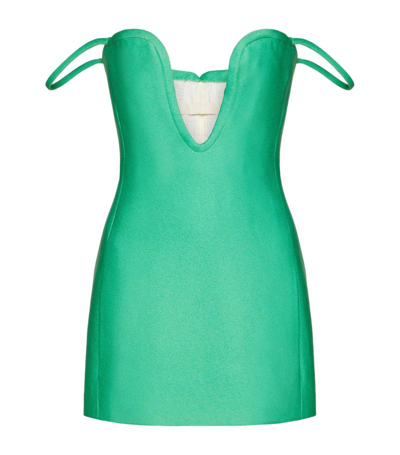 Shop Valentino Off-the-shoulder Mini Dress In Green