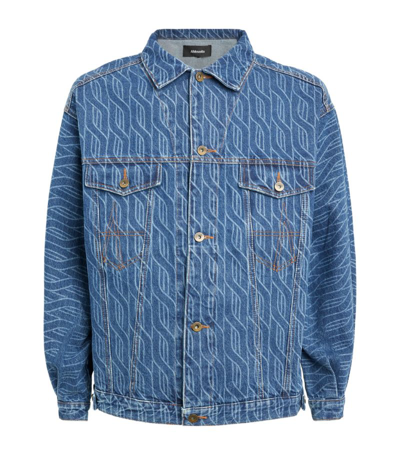 Shop Ahluwalia Signature Laser Denim Jacket In Blue