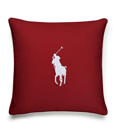 Shop Ralph Lauren Pony Cushion Cover (50cm X 50cm) In Red