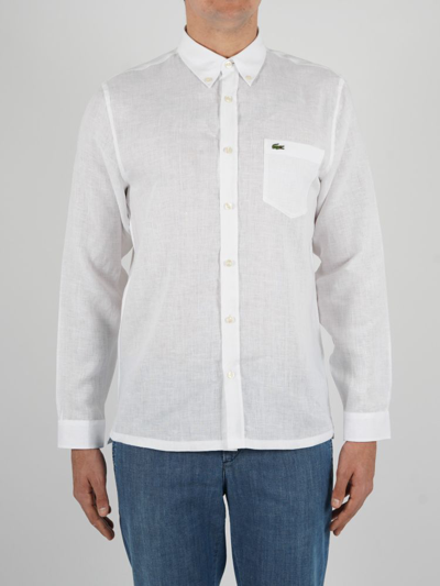 Shop Lacoste Men's White Other Materials Shirt