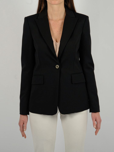 Shop Pinko Women's Black Other Materials Outerwear Jacket