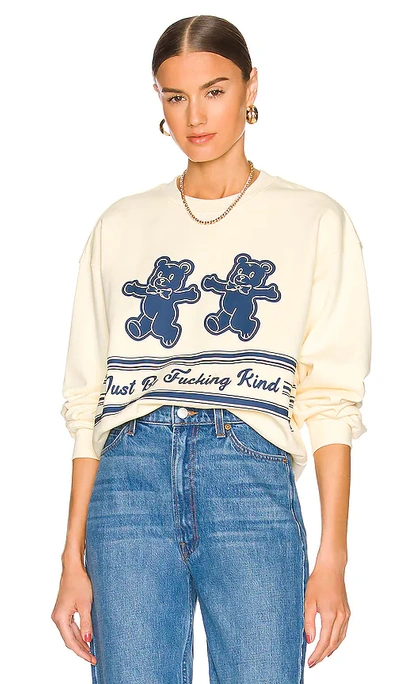 Shop The Mayfair Group Just Be Fucking Kind Sweatshirt In Cream