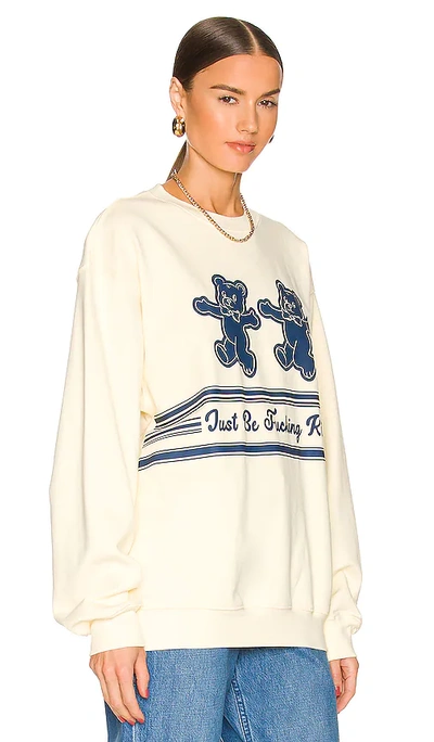 Shop The Mayfair Group Just Be Fucking Kind Sweatshirt In Cream