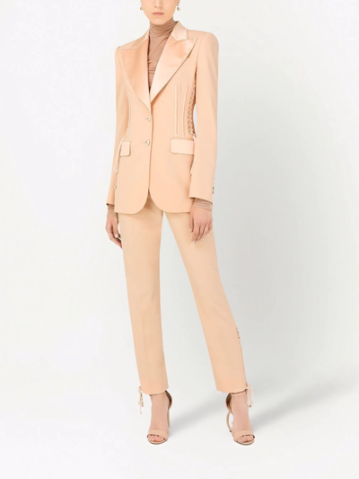 Dolce & Gabbana Single-breasted Corset-tie Blazer In Pink