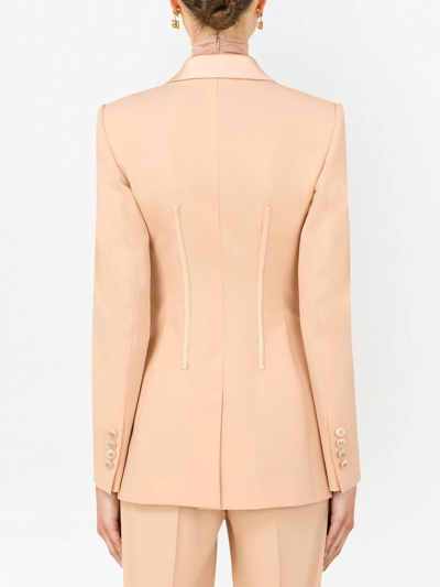 Dolce & Gabbana Single-breasted Corset-tie Blazer In Pink