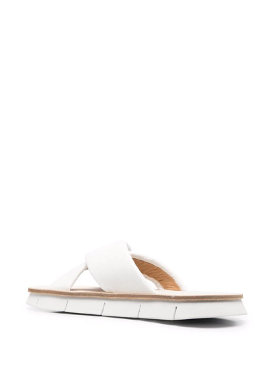 Shop Marsèll Crossover-strap Leather Sandals In White