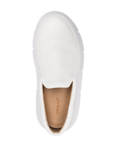 Shop Marsèll Chunky Sole Leather Loafers In White