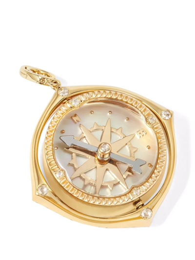 Shop Annoushka 18kt Gold Mythology Spinning Compass Diamond Pendant