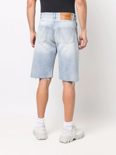 Shop Vetements Knee-length Denim Shorts In Blau