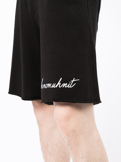 Shop Ih Nom Uh Nit Logo-print Cotton Track Shorts In Schwarz
