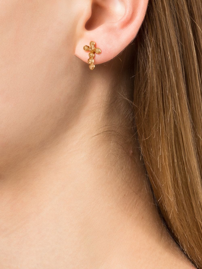 Shop Alighieri Cross Stud Earring In Gold