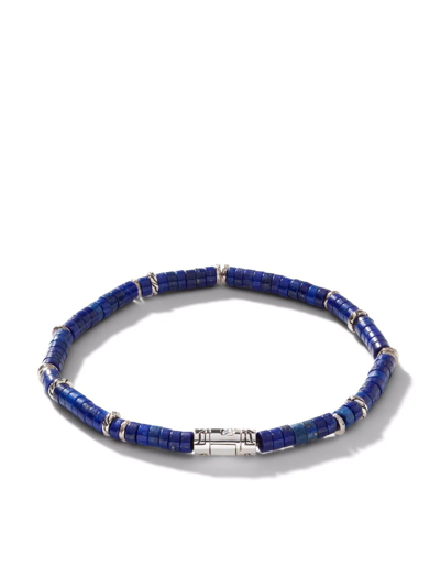 Shop John Hardy Classic Chain Heishi Silver Bead Bracelet In Blue