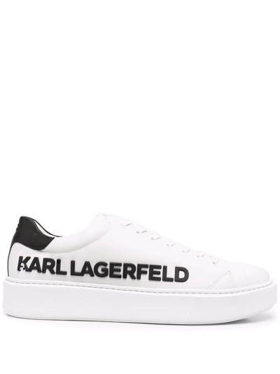 Shop Karl Lagerfeld Karl Injekt Embossed-logo Low-top Sneakers In Weiss