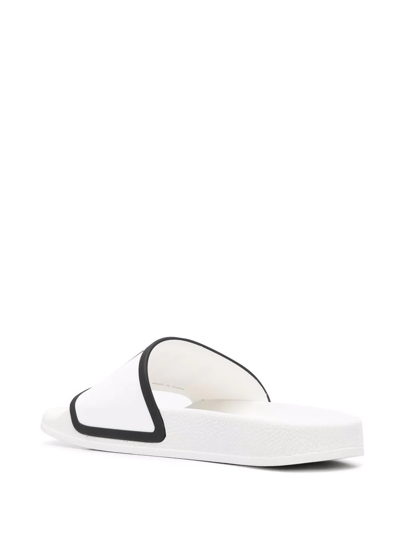 Shop Liu •jo Kos 2 Logo-print Slides In Weiss