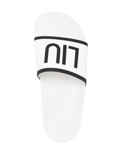 Liu •jo Kos 2 Logo-print Slides In Weiss