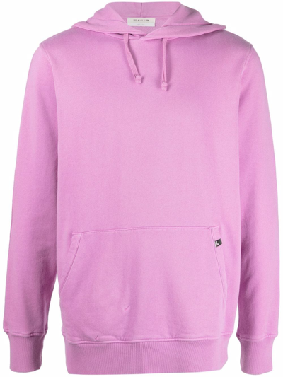 Shop Alyx Logo-patch Drawstring Hoodie In Rosa