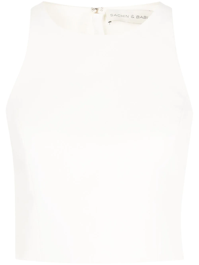 Shop Sachin & Babi Lexi Cropped Tank Top In Weiss