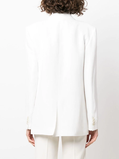 Fabiana Filippi Peak Lapels Single-breasted Blazer In Weiss