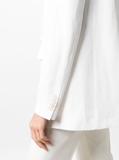 Fabiana Filippi Peak Lapels Single-breasted Blazer In Weiss