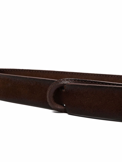 Orciani Leather Loop-buckle Belt In Braun