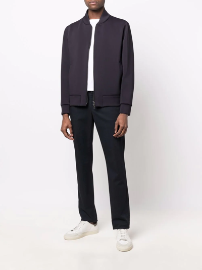 Harris Wharf London Two-pocket Zip-up Bomber Jacket In Blue