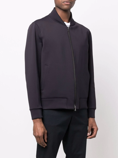 Harris Wharf London Two-pocket Zip-up Bomber Jacket In Blue