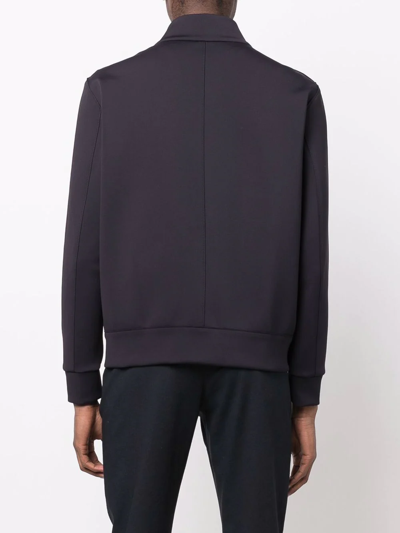 Harris Wharf London Two-pocket Zip-up Bomber Jacket In Blue