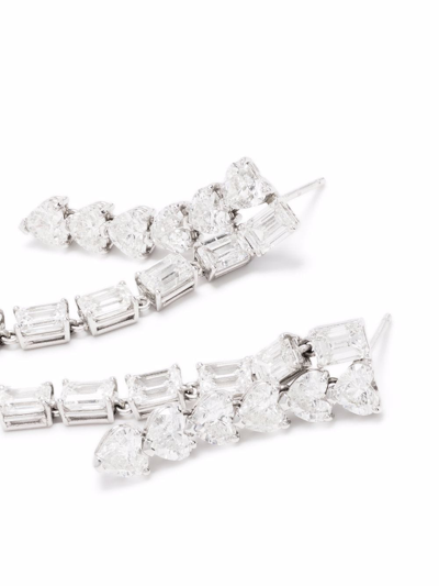 Shop Shay 18kt White Gold Double Diamond Waterfall Earrings In Silber