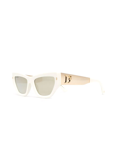 Shop Dsquared2 Cat-eye Frame Sunglasses In Weiss
