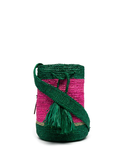Shop Manebi Beach Bucket Logo-charm Shoulder Bag In Grün