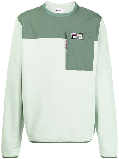 Shop Fila Colour-block Sweatshirt In Grün
