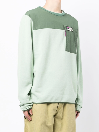 Shop Fila Colour-block Sweatshirt In Grün