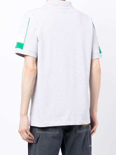 Shop Fila Stripe-sleeve Polo Shirt In Grau