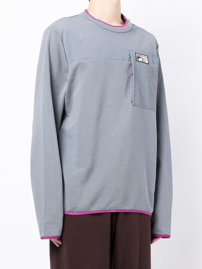 Shop Fila Recycled Cotton-blend Sweatshirt In Grau