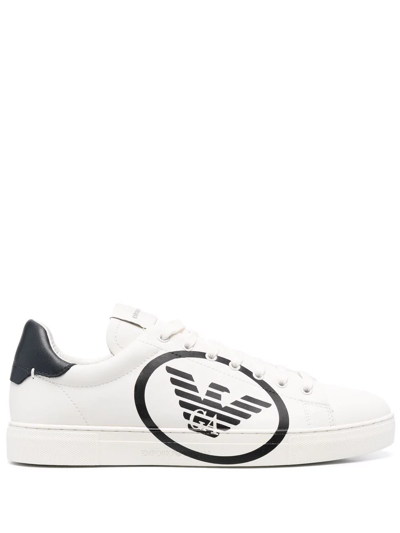 Emporio Armani Logo-print Low-top Sneakers In Weiss
